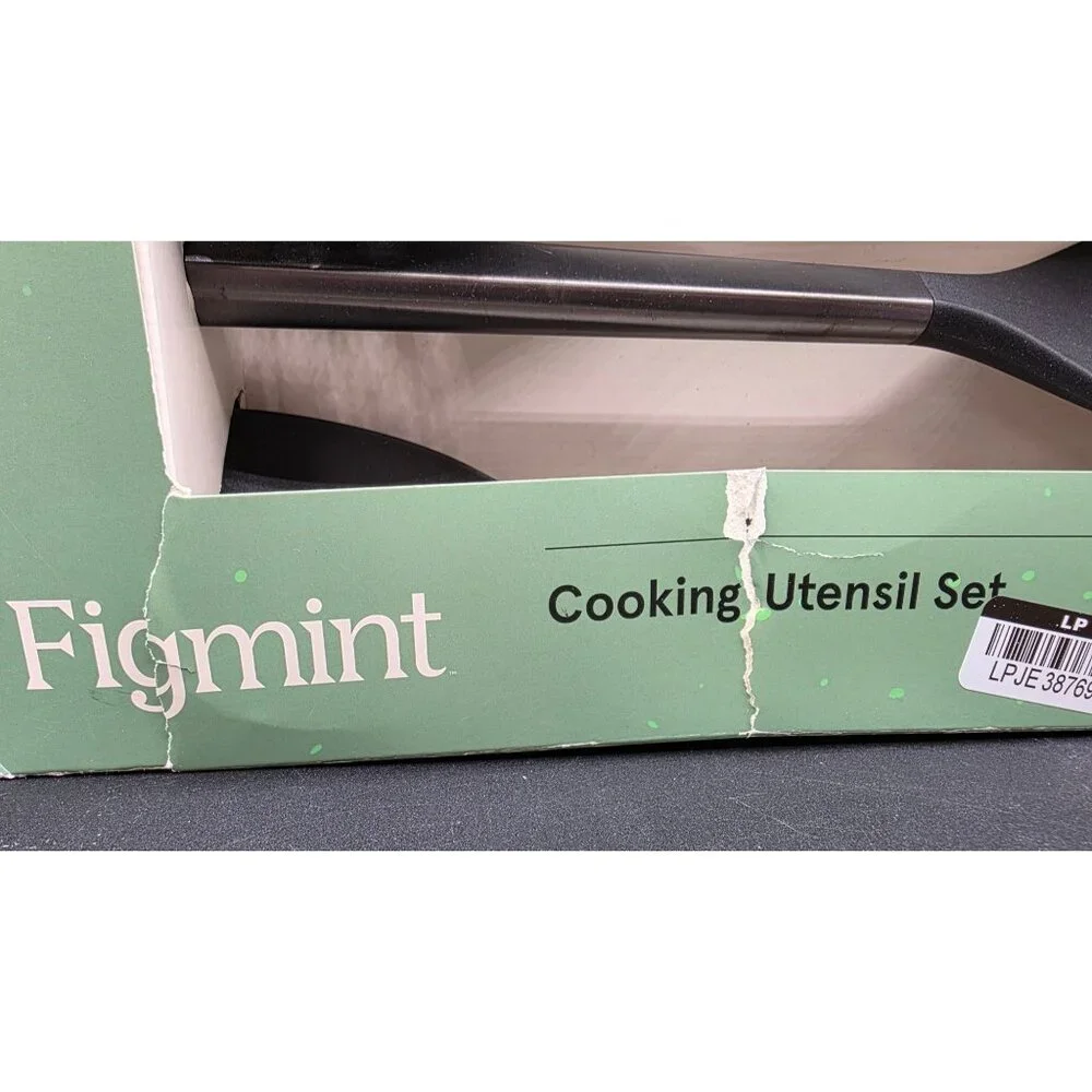 Figmint 3-Piece Cooking Utensil Set Stainless Steel Handles Nylon Silicone Heads